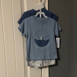 Carter's Light Blue Tee with Sailboat Graphic